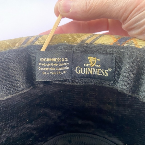 Guinness Beer Green Gold Plaid Logo Fedora Hat Trilby Walking 100% Cotton - Picture 10 of 17
